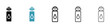 Bottle water vector icon set. Bottle water plastic bottle icon for UI designs.