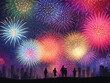 © designernayem70 - Colorful Fireworks in the sky night background