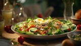 Fototapeta Tulipany - salad with vegetables and fruits