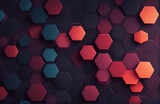Fototapeta Las - AI-generated abstract artwork showcases hexagons against a dark backdrop, creating a visually striking composition with a harmonious interplay of shapes.