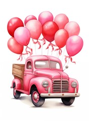  happy valentines day vintage truck and heart