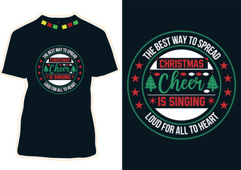 Canvas Print - The Best Way To Spread Christmas Cheer Is Singing Loud For All To Heart T-shirt Design