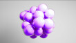 Purple colored bubbles floating against grey background.