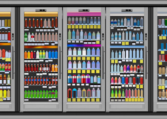 Fridge with digital display. This mockup and illustration is made from a photo collage, processed in Photoshop. With lots of cutting, pasting and using smudge tool. No Generative AI was used.