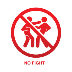 Wall Mural - No fight sign isolated on background vector illustration.