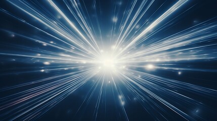 Poster - Abstract background with diffused tracks of bright white rays against dark blurred surface : Generative AI