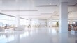 Blur focus of White open space office interior can be used as background : Generative AI