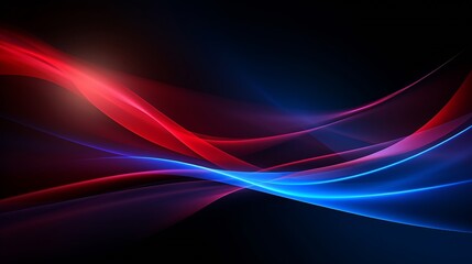 Fototapete - transparent red and blue light flare black background : Generative AI