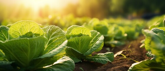 Summer garden, the technology of agriculture thrived as green leafy vegetables flourished, providing nutritious organic nutrition and embracing the eco-friendly principles of nature Free copy Space