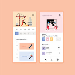 mobile app on the smartphone screen. Vector template ENP 10