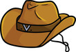 Dark brown cowboy hat cartoon illustration