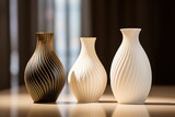 Fototapeta Uliczki - Luxury decorative ceramic vases on the table in the room,close up.