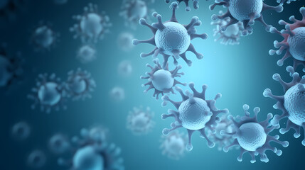 Wall Mural - A blue background virus