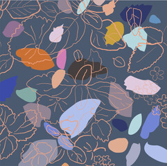 Wall Mural - Abstract floral creative background. Vector.