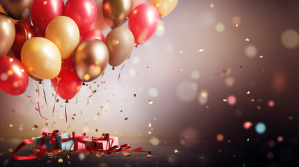 Canvas Print - background for celebration with balloons 