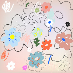 Wall Mural - Abstract floral creative background. Vector.