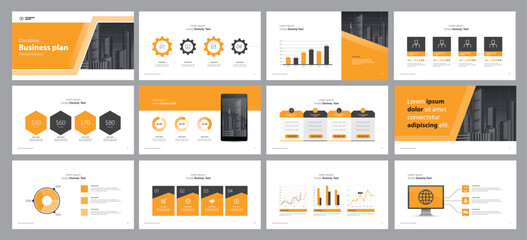 Aufkleber - business presentation template design backgrounds and page layout design for brochure, book, magazine, annual report and company profile, with info graphic elements graph design concept