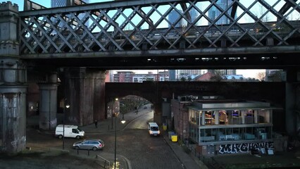 Canvas Print - Dusk skyline in Downtown Manchester 3