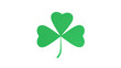 Green three leaf clover isolated on transparent and white background. Clover concept. 3D render