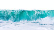 Powerful sea blue waves with white foam isolated on a white background.
