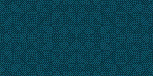 Geometric Lines Vector Seamless Pattern. Elegant Subtle Texture With Stripes, Squares, Chevron, Arrows, Lines. Abstract Teal Linear Graphic Background. Trendy Geo Ornament. Modern Dark Repeat Design