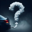 Car exhaust in the shape of question mark