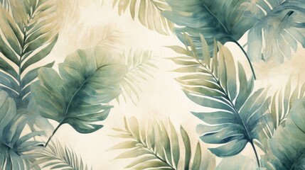  Modern colorful tropical leaves pattern.