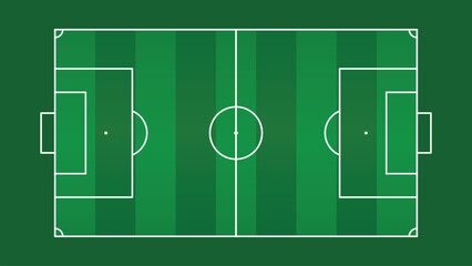 football field. football playing field design vector illustration. top view of green football pitch 