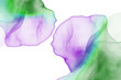 © ahsart - Abstract green and purple watercolor background, shape, design element. Colorful hand painted texture. abstract splash background