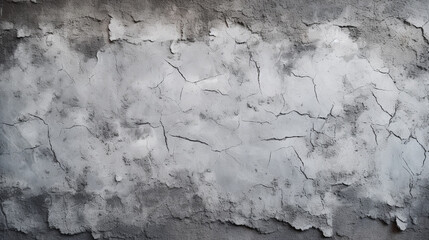 Canvas Print - cracked concrete wall covered with gray cement surface as background