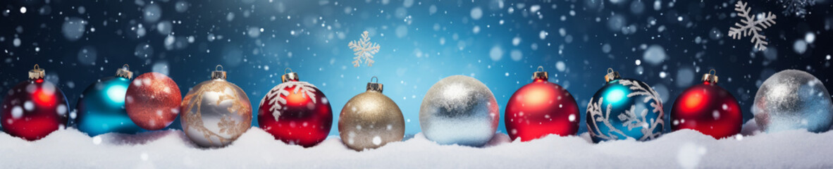Wall Mural - abstract background with christmas theme, web site header or footer template