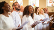 © Adin - Black christian gospel singers of church praising Jesus Christ. Message of Christianity for christmas song music