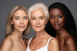 © Adin - Multiethnic portrait of beautiful young women of different ages in studio. Concept beauty skin care