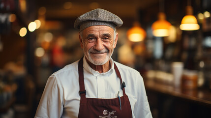 Senior chef in traditional kitchen