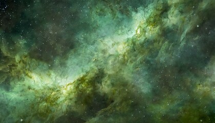 Wall Mural - green universe space nebula cosmic background generative ai