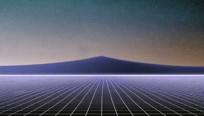 Wall Mural - retro sci fi background futuristic landscape of the 80s digital cyber surface suitable for design in the style of the 1980 s