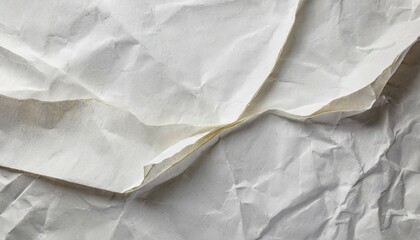 Wall Mural - abstract white crumpled and creased recycle paper texture background