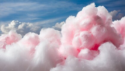 Wall Mural - fluffy pink cotton candy cloud texture background