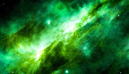 Wall Mural - abstract green galaxy space background colorful cosmos universe backdrop