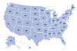 © dlyastokiv - United States of America map. USA map with states and state names isolated – vector