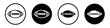American Football ball icon set. college sport rugby ball vector symbol in black filled and outlined style.