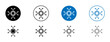 ICT line icon set in black and blue color.