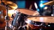 © redflower - A modern drum set on stage for a concert