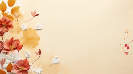 Wall Mural - Watercolor pastel abstract background with flower and copy space. Generative AI