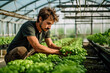 © neirfy - Man working in green house