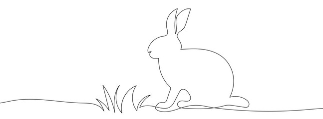 Wall Mural - Continuous line drawing of rabbit. Rabbit continuous line.