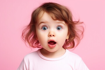 Little girl with surprised look on her face. Perfect for capturing genuine reactions and emotions.