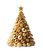 Christmas tree consisting of Christmas balls - deko isolated on clear PNG background - concept in new year.