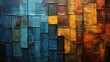 © Rabbi - An abstract and textured wall pattern with a combination of colors, shapes, and vintage elements