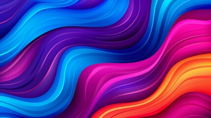 Wall Mural - A bright and modern abstract background with waves, curves, and lines in various colors